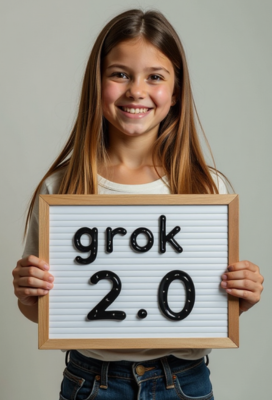 A beautiful girl holding a board that reads 